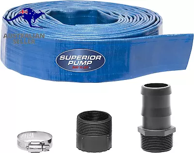 99621 Lay-Flat Discharge Hose Kit 5-Piece | 25Mm X 50M Water Pump | 2 Stainless • $86.99