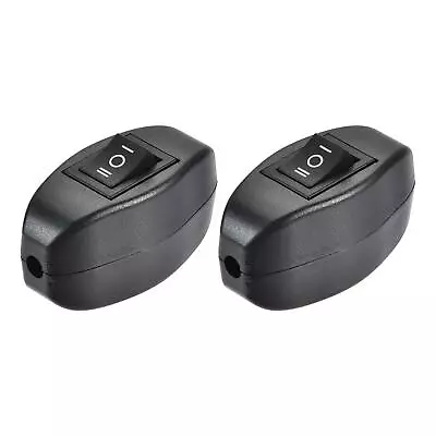Cord Switch On-Off-On Control SPDT Feed-Through Rocker Switch Black 2pcs • £5.34