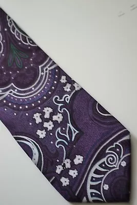 Hugo Boss Purple Silk Necktie With Paisley Pattern • £9.99