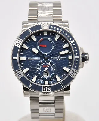 Ulysse Nardin Maxi Marine Diver 45mm Blue Steel Titanium 263-90 Bracelet Auto • $4499