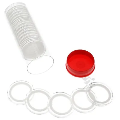 Red Capsule Tube & 20 AirTite 25mm White Ring Coin Holders 1/2oz Gold Maples • $24.95