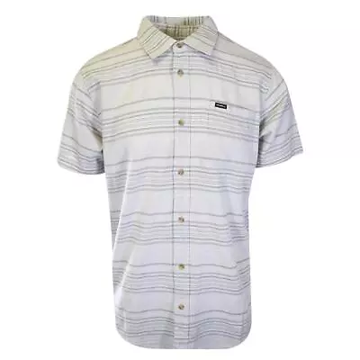 O'Neill Men's Shirt White Seafaring Grey Blue Line Stripe Pocket S/S (S10) • $23.93