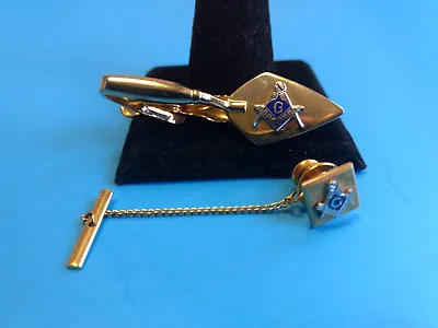 Men's Collectible Masonic Freemason Freemasonry Tie Tack And Tie Clip • $39.95