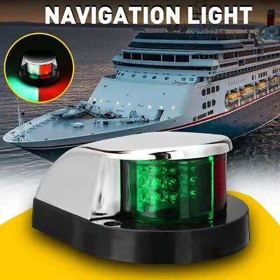 LED Marine Boat Yacht Bow Ship Deck Navigation Light Nav Lamp 12V 3W Green +Red • $14.99