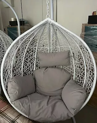 £130 • Buy Rattan Egg Swing Chair Garden Hanging Indoor Outdoor Patio Hammock W/ Cushions