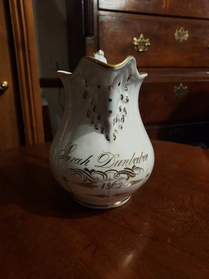 £15 • Buy Antique Mid Victorian Porcelain Christening Jug, Named, Dated 1862