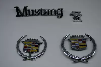 Oem Chrome Cadillac Hood Ornaments And Ford Mustang Ii Body Emblem • $12