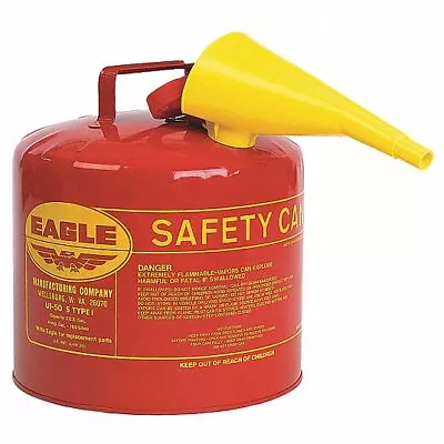 EAGLE UI-50-FS 5 Gallon Safety Can With F-15 Funnel - Red • $54.99