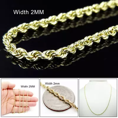 14K Genuine Pure Yellow Gold Necklace Rope Cuban Figaro Box Chain 4 Styles • $79.99