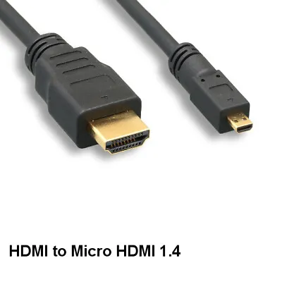 1 Feet HDMI To Micro HDMI 1.4 Cable Ethernet 4K For HDTV GoPro Camera Camcorder • $9.26