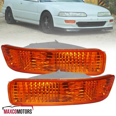 Amber Bumper Lights Fits 1992-1993 Acura Integra Signal Parking Lamps Pair 92-93 • $22.49