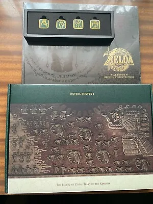 $74.99 • Buy The Legend Of Zelda Tears Of The Kingdom Artbook Steel Poster 4 Pins Collector's