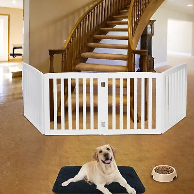Pet Gate 4 Panels 24  Step Over Fence Doorway Hall Stairs MDF Fully Assembled • $47.58