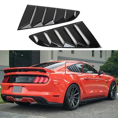 $67.99 • Buy 1/4 Quarter Black Side Window Louvers Scoop Cover Vent  For 15-23 Ford Mustang