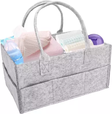 Baby Nappy Caddy Collapsible Nursery Organizer Storage Basket For Babies Holder • £10.16