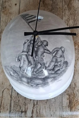 £40 • Buy American Ww2 Replica M1 Helmet Fibreglass ,pencil Sketch, Wall Hanging ,clock