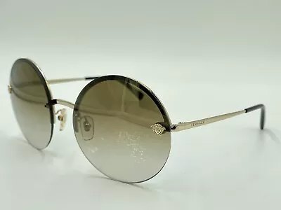 VERSACE MOD.2176 1252/6U Round Sunglasses W/ Gold MEDUSA Gradient AUTHENTIC • $55