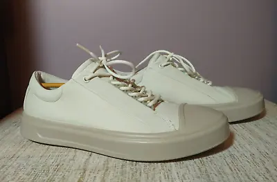 New Ecco Flexure T Cap Mens White Thick Leather Shoes Sz 43 (us 9-95) 503254011 • $79