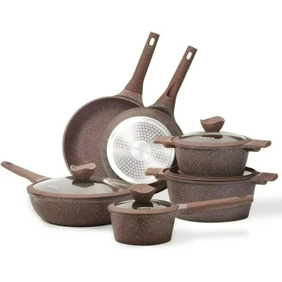 $110.99 • Buy Nonstick Cookware Set With Carote Granite Finish, 10-Piece Pots And Pans Set