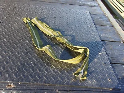 One...military Surplus Zipper 68 In Green  Tent Tarp Canvas  Truck  Fix  Us Army • $8