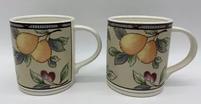 Mikasa Intaglio Garden Harvest Set Of 2 -  16 Oz Mugs  CAC 29 • $26.99