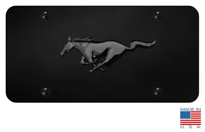 $49.95 • Buy Black License Plate W/ 3D Mustang Emblem (Licensed Premium Design Black Pearl)