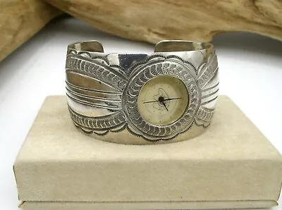 Carson Blackgoat Sterling Cuff For Watch Navajo Handcrafted Vintage Signed • $45