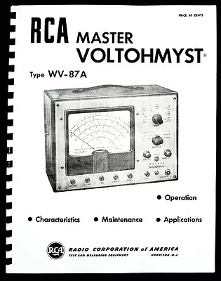 RCA Master VOLTOHMYST WV-87A  WV87A Manual • $9.99