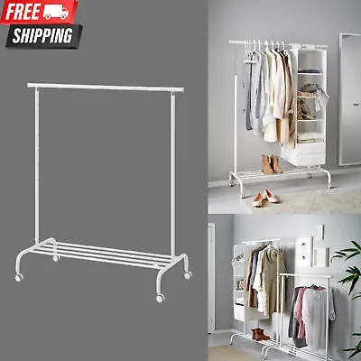 5.7Ft Heavy Duty Garment Rail Clothes Hanging Storage & Shoes Display Hanging • £38.99