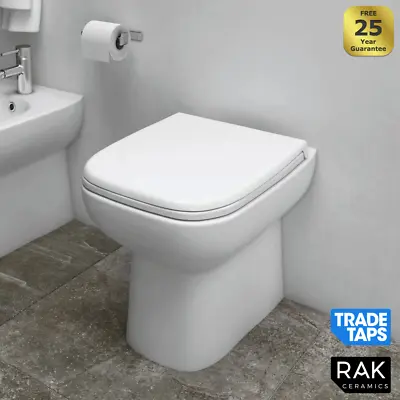 RAK Compact Short Projection Back To Wall BTW Toilet Pan WC & Soft Close Seat • £129.95
