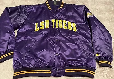 LSU Tigers Starter Jacket Satin Spellout  Size L • $185