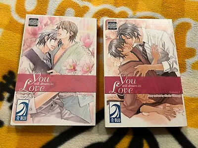 Yaoi Manga You Will Drown In Love Volumes 1 And 2 By Hinako Takanaga • $18