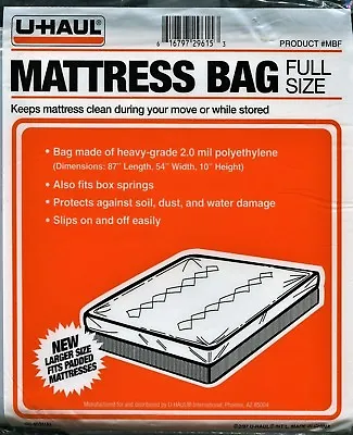 Mattress Bag FULL SIZE For Storage 87''L 54'' W 10 H Plastic Dust Bug Waterproof • $10.90