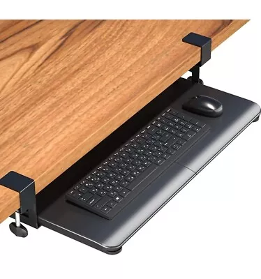 Adjustable Keyboard Tray Under Desk Pull Out Keyboard Mouse Tray W/Clamp Sliding • $30