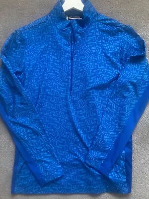 £21 • Buy J.LINDEBERG GOLF 2023 LUKE 1/2 Zip BRIDGE PRINT MIDLAYER, LAPIS BLUE, Mens LARGE