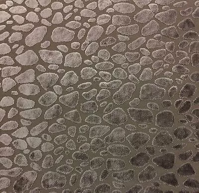 $19.99 • Buy Ballard Designs Leopard Velvet Taupe Furniture Cushion Fabric By The Yard 56 W