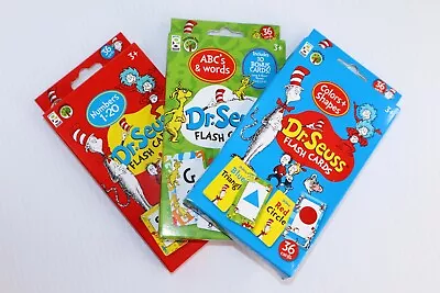 Dr. Seuss Children's 3pk Flash Cards: NumbersColors ABC's & Words Fun Learning • $12.99