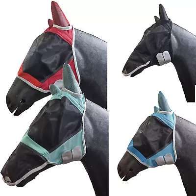 Horse Masters Super Comfort Fly Mask Elasticity Mask With Ears UV Protection • £16.99