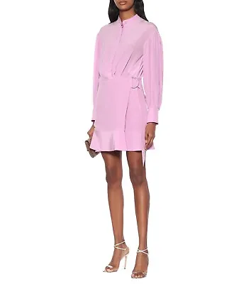 STELLA MCCARTNEY New Silk Wrap Mini-dress In Ballet Pink $1139 Sz 40 IT  4 US • $149.90