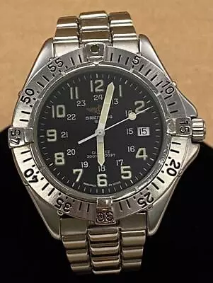 BREITLING COLT BLACK DIAL A57035 STAINLESS STEEL 38mm QUARTZ WATCH. • $1100