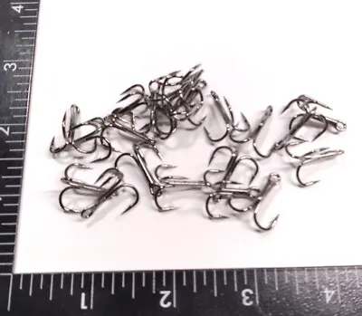 25ct SIZE 6 Treble Hooks * BLACK NICKEL * Fishing - SHARP! FAST FREE USA SHIP!!! • $6.99