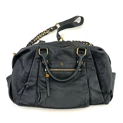 Elliott Lucca Black Pebble Leather Gold Purse Crossbody • $25