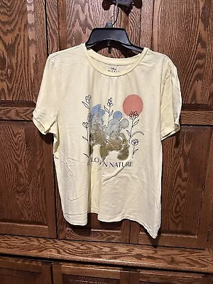 Mickey And Minnie Mouse  Lost In Nature  T Shirt Yellow Ladies Size 2XL • $8