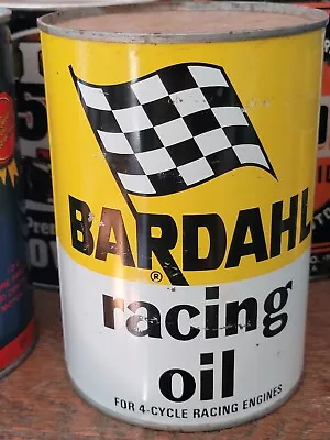 Bardahl Racing  Metal 1 Quart Metal Motor Oil Can Full W Flag • $99.99