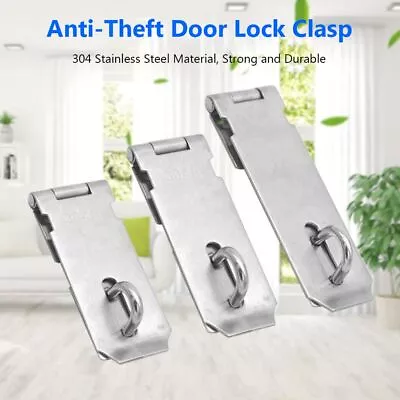 Household Stainless Steel Padlock Hasp Door Clasp Lock Gate Bolt Shed Latch • £4.67