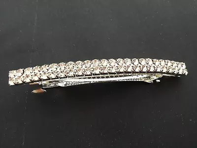 £3.25 • Buy Bridal Wedding Prom Silver Crystal Diamante Hair Grips Clips Slides.BARRETTE