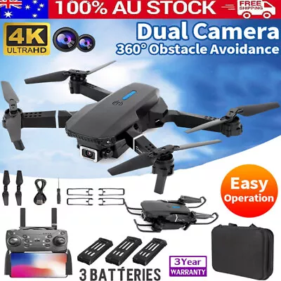 $49.95 • Buy 4K GPS Drone With HD Camera Drones WiFi FPV Foldable RC Quadcopter+ 3 Batteries