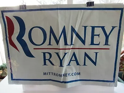 POLITICS (2012) Poster/ Sign:  ROMNEY RYAN  MittRomney.Com  (Plastic Two Sides) • $8.50