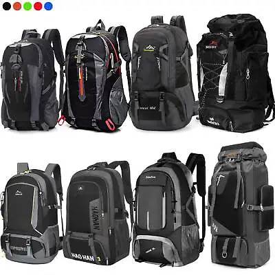 30L 40L 60L 70L 80L 90L Hiking Camping Backpack Waterproof Travel Rucksack Bags • £13.99