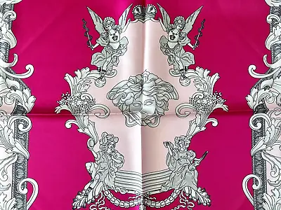 NEW Versace BAROCCO MEDUSA LARGE SILK FOULARD Silk Scarf  90 X 90 • $299